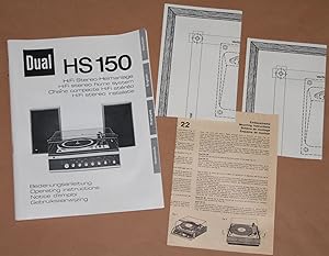 Dual HS 150 - HiFi Stereo-Heimanlage - Bedienungsanleitung + Einbauschema + Montageschablone