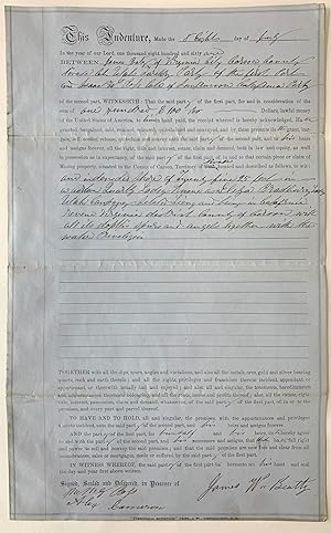 [Utah Territory] [Nevada Territory] [Mark Twain] Deed Conveyance from James Beatty to Israel Ross...