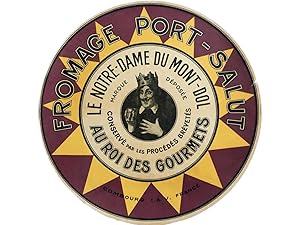 1920's French Cheese Label, Fromage Port-Salut, Le Notre-Dame du Mont-Dol