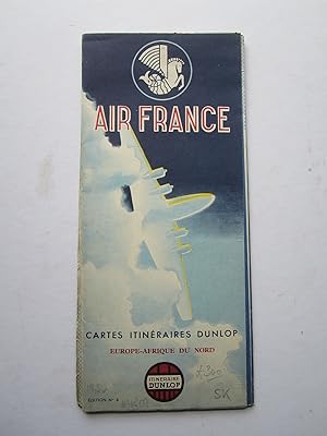 Air France  Cartes Itinéraires Dunlop. Europe  Afrique du Nord