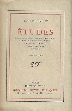 ETUDES - Baudelaire, Paul Claudel, André Gide, Rameau, Bach, Franck .