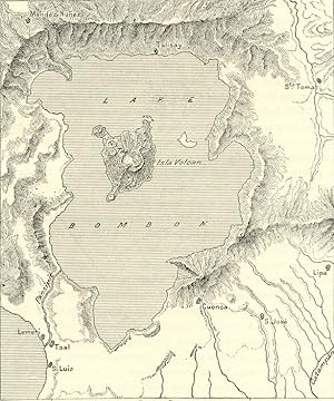 Lake Bombon in the Philippines,1800s Antique Map
