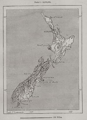 Antique Print of the Railways of New Zealand