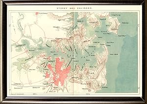 1800s Antique Map of Sydney,Australia