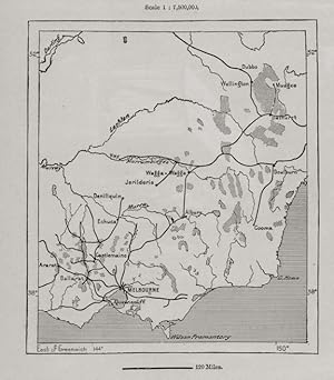 1800s Antique Map of the Goldmines of SouthEast Australia