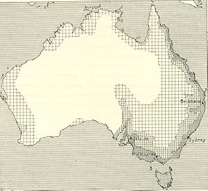 Density of the Australian Population,1800s Antique Map