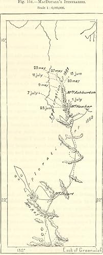 MacDouall's Itineraries in Australia,1800s Antique Map