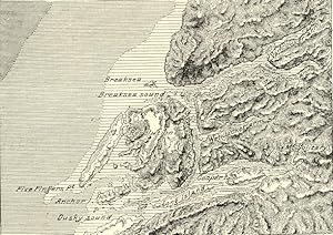 Breaksea Sound and Dusky Sound in southwestern New Zealand,1800s Antique Map