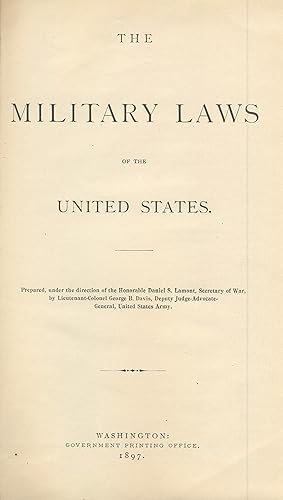The military laws of the United States