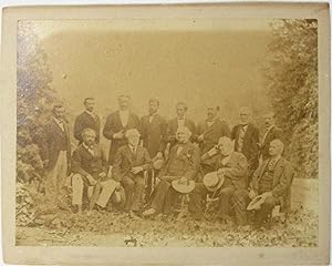 PHOTOGRAPH OF ROBERT E. LEE, HIS GENERALS-IN-ARMS, AND PHILANTHROPISTS AT GREENBRIER, WEST VIRGIN...