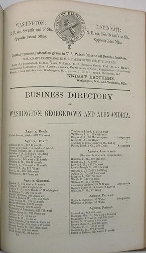 BOYD'S WASHINGTON AND GEORGETOWN DIRECTORY. CONTAINING A BUSINESS DIRECTORY OF WASHINGTON, GEORGE...