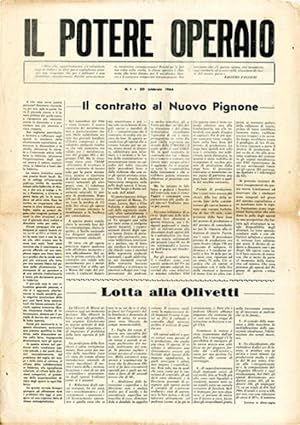Il Potere operaio (nn. sparsi 1967-1968).