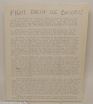 [Handbill] Fight racist U.C. bosses! S.D.S. National Day of Action! Noon Rally & March on U.C. Bo...