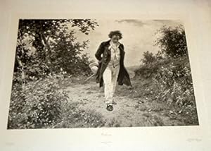 Portrait of Ludwig van Beethoven - Walking In Nature. Beethoven beim Spaziergang in der Natur. Fi...