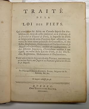 Traité de la loi des fiefs : qui a toujours été suivie en Canada depuis son établissement, tirée ...