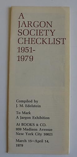A Jargon Society Checklist 1951-1979