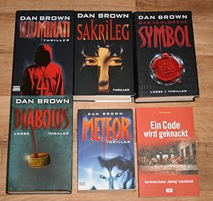 6 Bücher DAN BROWN. Illuminati. Diabolus. Sakrileg. Symbol. Meteor. THRILLER.