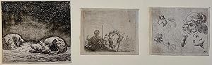 Antique prints, etching | Three etchings, published ca. 1660, 3 pp.