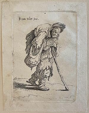 Antique print, etching | A hunchbacked beggar, published 1632, 1 p.