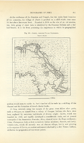 Loreto and the Amazons Yavari Confluence in Peru,1894 Antique Map