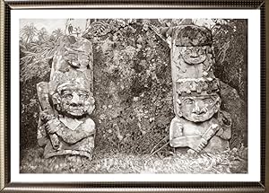 Columns of Indian Temple at San Agustín in the Andes Mountains of Colombia, 1894 Antique Print of