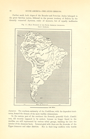 Main Divisions of the South American Aborigines,1894 Antique Map