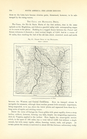 1894 Antique Map of The Inland Delta of the Magdalena River