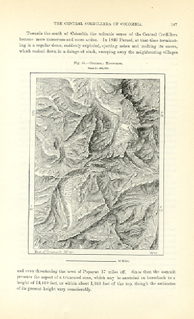 1894 Antique Map of the Colombia Mountains