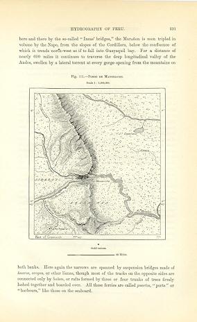 1894 Antique Map of the The Pongo de Manseriche