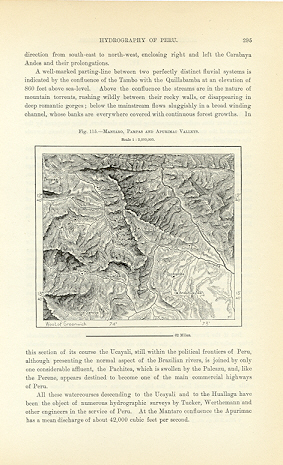1894 Antique Map of The Mantaro, Pampas, and Apurimac Valleys in Peru