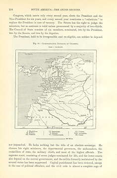1894 Antique Map of the Administrative Divisions in Colombia