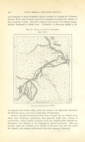 1894 Antique Map of Iquitos and the Napo Confluence in Peru