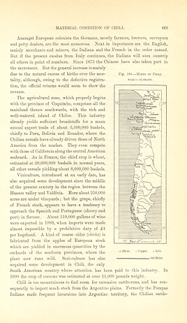 1894 Antique Map of the Mines of Chili