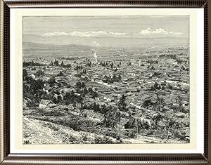 Panoramic View of Bogata in Columbia, 1894 Antique Print