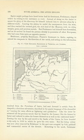 1894 Antique Map of the Chief Explorers of Venezuela and Columbia