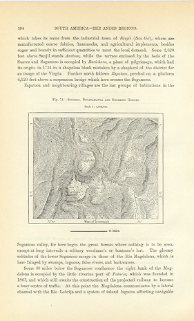 1894 Antique Map of The Socorro, Bucaramanga, and Sogamoso Gorges