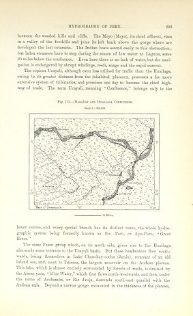 1894 Antique Map of The Marañón and Huallaga Confluence in Peru