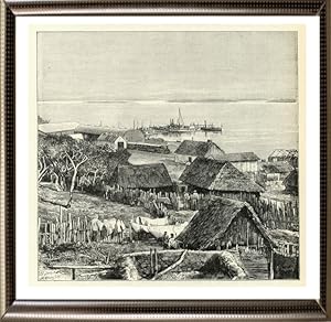 Port of Savanilla at Salgar in Colombia,1894 Antique Print