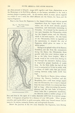 1894 Antique Map of the Nare Gorge in Columbia
