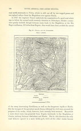 1894 Antique Map of Bogata in Columbia