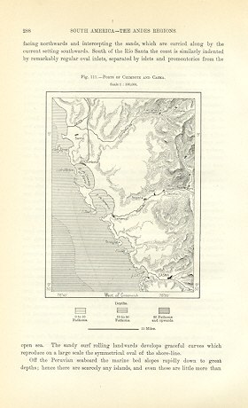 1894 Antique Map of Chimbote and Casma in Peru