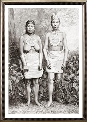1894 Antique Print of Muusca Indians in Colombia