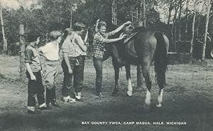 Horse Riding at Bay County YMCA Hale Michigan USA Old Postcard