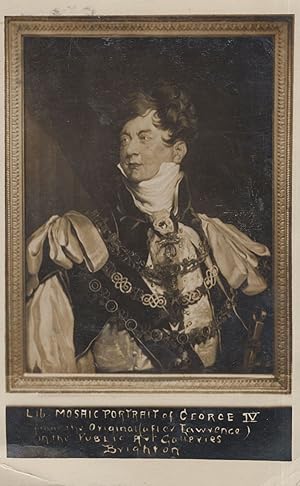 Mosaic Portrait Of King George IV Real Photo Old Postcard