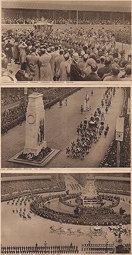 Queen Elizabeth II London Coronation Procession 3x Old Postcard s