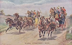 Rival Coaches 1834 Antique Harry Payne Tucks Transport Postcard