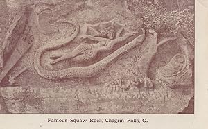 Famous Squaw Rock Chagrin Falls Dinosaur Mural Old Postcard