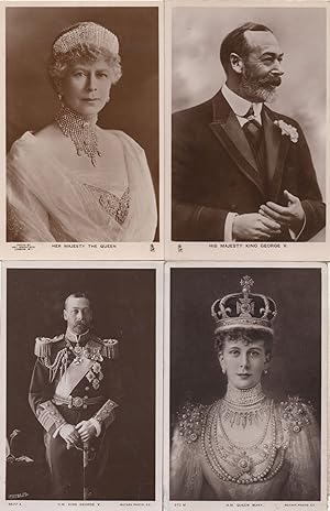 King George V Queen Mary 4x Real Photo Old Postcard s