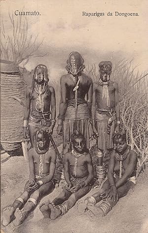 Cuamato Raparigas Da Dongoena African Portugal Tribe Old Postcard