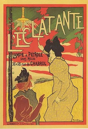 Lec Latante French Victorian 1895 Theatre Poster Postcard